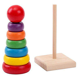 Wooden Rainbow Stacking Rings Tower