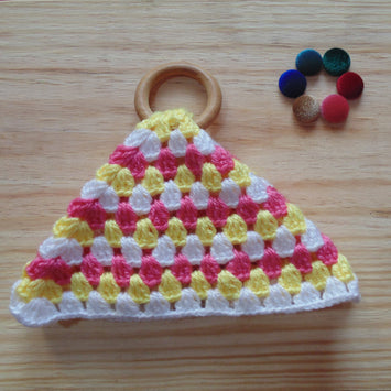 Handmade Hankey Crochet Wooden Teether