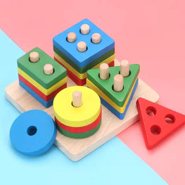 Multicolour Wooden Shape Sorter Toys