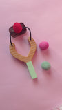 LittleOk Classic Wooden Sling Shot with Soft Felt Balls - Outdoor Fun for Kids and Adults!