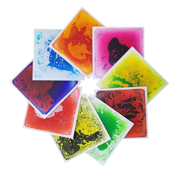 LittleOk Sensory Liquid Floor Tiles for Kids – 30x 30 cm | Color Changing Activity Mats | Anti-Slip, BPA-Free Tactile Play Toy for Toddlers, Autism & Sensory Play
