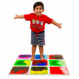 LittleOk Sensory Liquid Floor Tiles for Kids – 30x 30 cm | Color Changing Activity Mats | Anti-Slip, BPA-Free Tactile Play Toy for Toddlers, Autism & Sensory Play