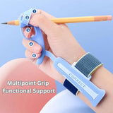 Ergonomic Pencil Grip for Kids (3-9 year) | Writing Posture Correction tool & Handwriting Trainer | Soft Silicone Anti-Hook Wrist Grip | Reusable Pen Holder for Learning difficulties