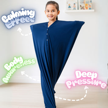 LittleOk Sensory Body Sock for Kids | Calming Deep Pressure Therapy for Autism, ADHD, SPD, Anxiety | Full Body Lycra Compression Sack | Stress Relief & Body Awareness Aid