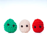 Stuffed Stress Ball (3 Pcs/Set) ,Worry Pet to Relieve Anxiety, Handmade Crochet Squishy Fidget Ball (Green, Red, Peach)