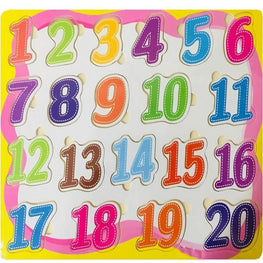 Wooden Number Puzzle Board (0-20)