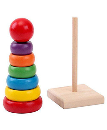 Wooden Rainbow Stacking Rings Tower