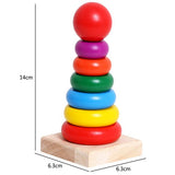Wooden Rainbow Stacking Rings Tower