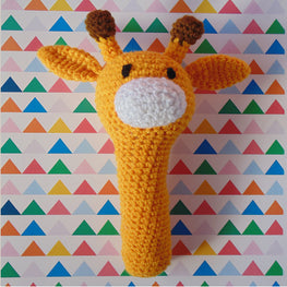 Handmade Giraffe Crochet Rattle Toy