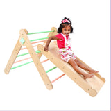 2 in 1 Foldable Pikler Triangle with Slider and Climber for Toddlers