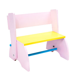 Flip-flop convertible wooden step chair cum step stool