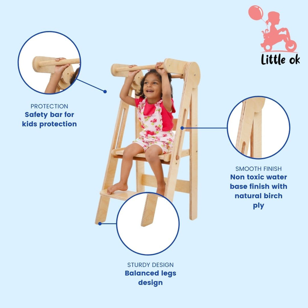 Montessori Toddler Wooden Learning Tower Foldable Helping Tower For Montessori toddler wooden learning tower foldable helping tower for