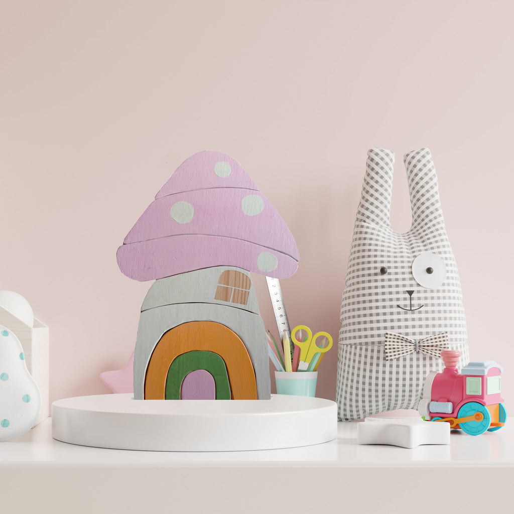 Rainbow House Stacker Montessori Waldorf Toy – Littleok - Wooden toy & Play  Furniture
