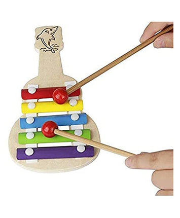 Wooden musical guitar shape xylophone (5 nodes)
