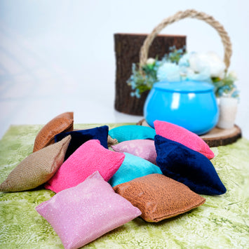 Calming Sensory Bean Bag with 6 Material (2 Pair )  | Perfect for Fine motor skills - Sensorial activity in Nursery & Kindergarten