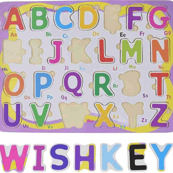 Wooden Uppercase Alphabet Puzzle Board