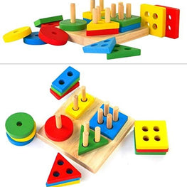 Multicolour Wooden Shape Sorter Toys