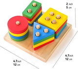 Multicolour Wooden Shape Sorter Toys