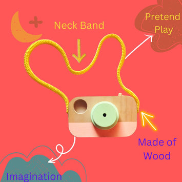 Pretend Play Wooden Kids Camera