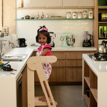 Montessori Toddler Wooden Learning Tower | Foldable Helping tower for Kitchen